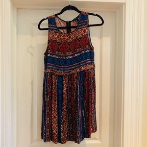 Boho print mini dress